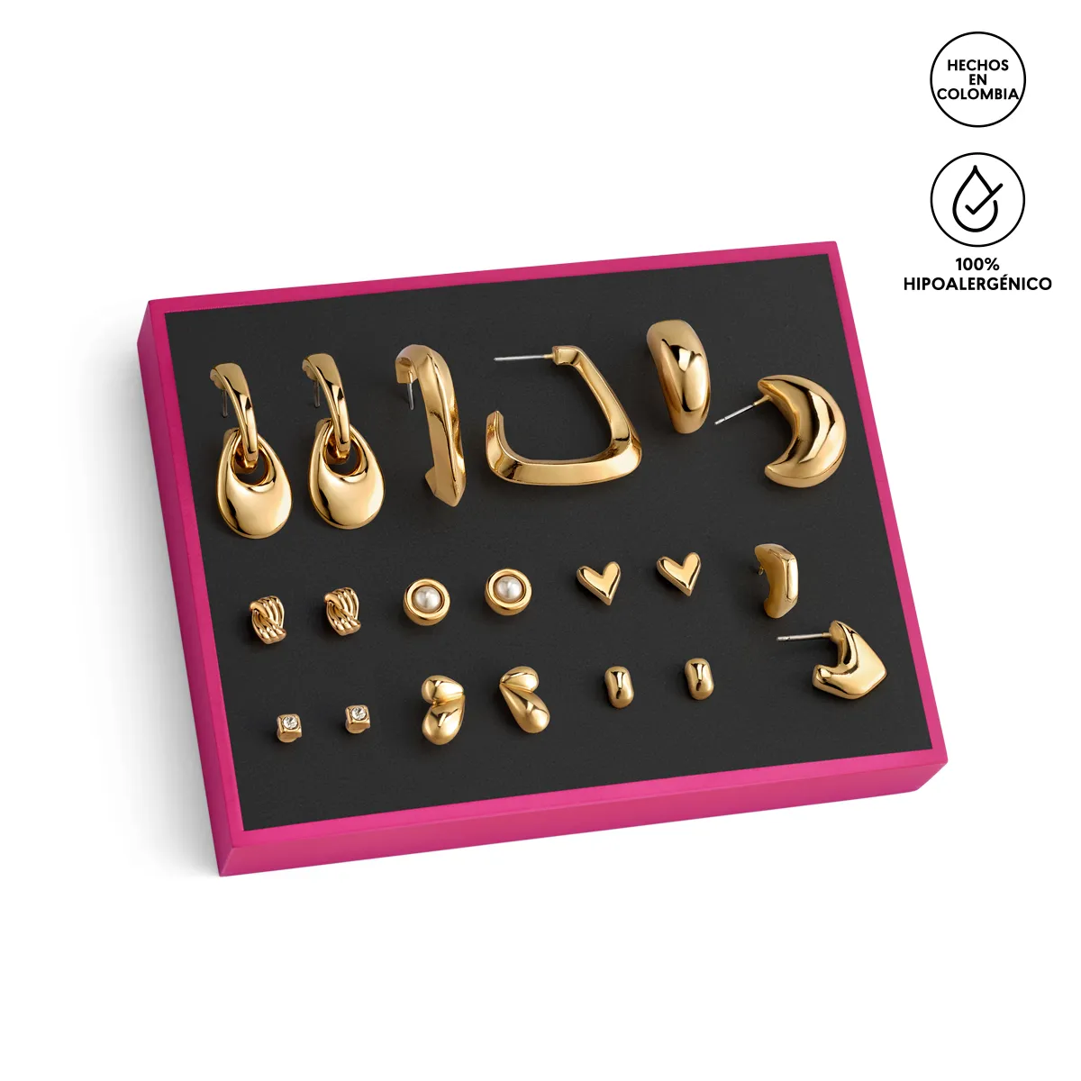Set de aretes para mujer Bold Golden